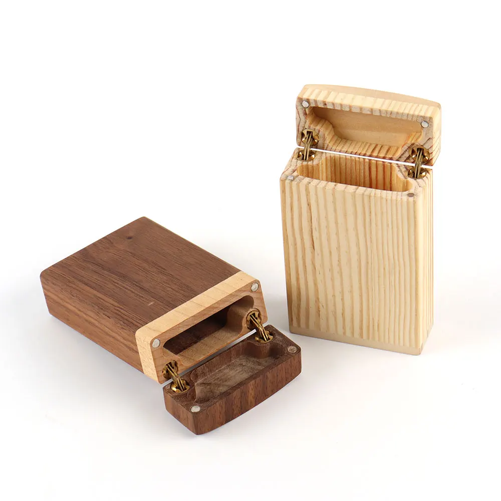 Деревянная Подарочная коробка для хранения сигарет из черного ореха под заказ деревянная упаковки футляр производители