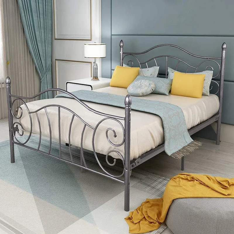 Factory Wholesale Cheap Modern Style Metal Mesh Base Bedroom Iron Bed