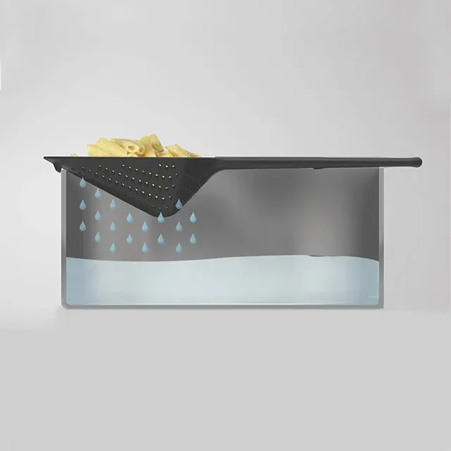 Kitchen Black Large Colander Non-Stick Kitchenware Slotted Spoon