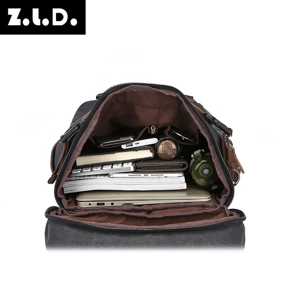 Canvas backpack outdoor backpacks black rucksack for work multi-function laptop backpack men hand bag shoulder bag