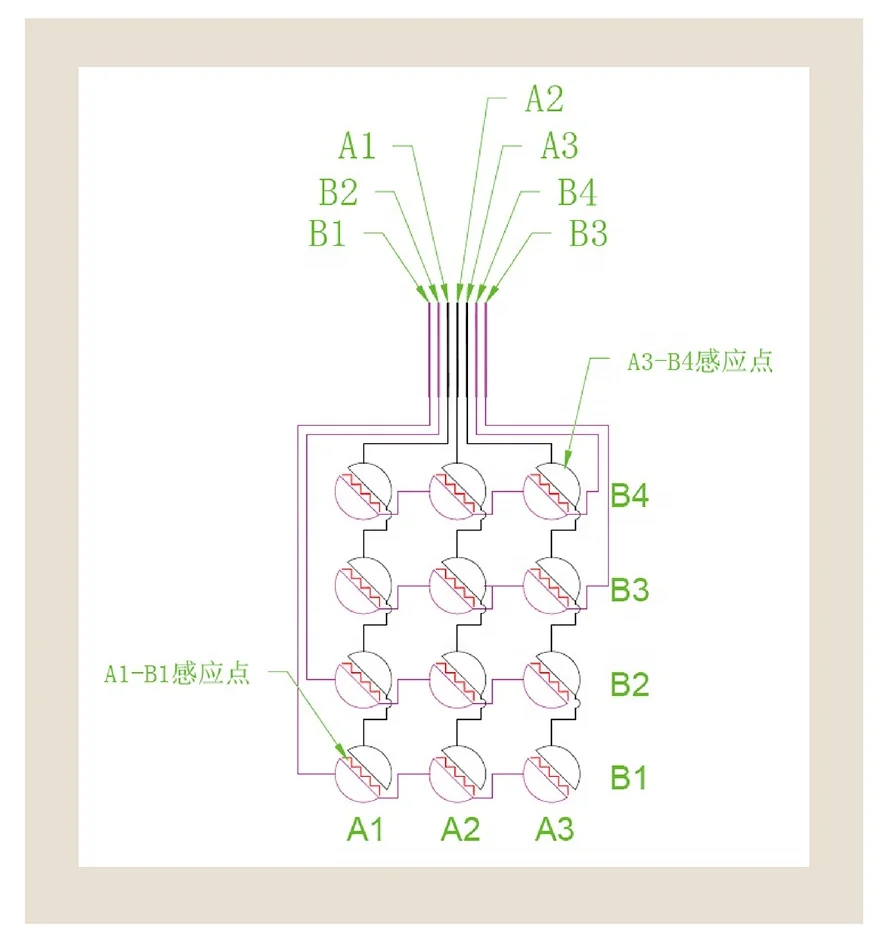 Multi-area foot pressure distribution thermogram smart insole flat film pressure sensor