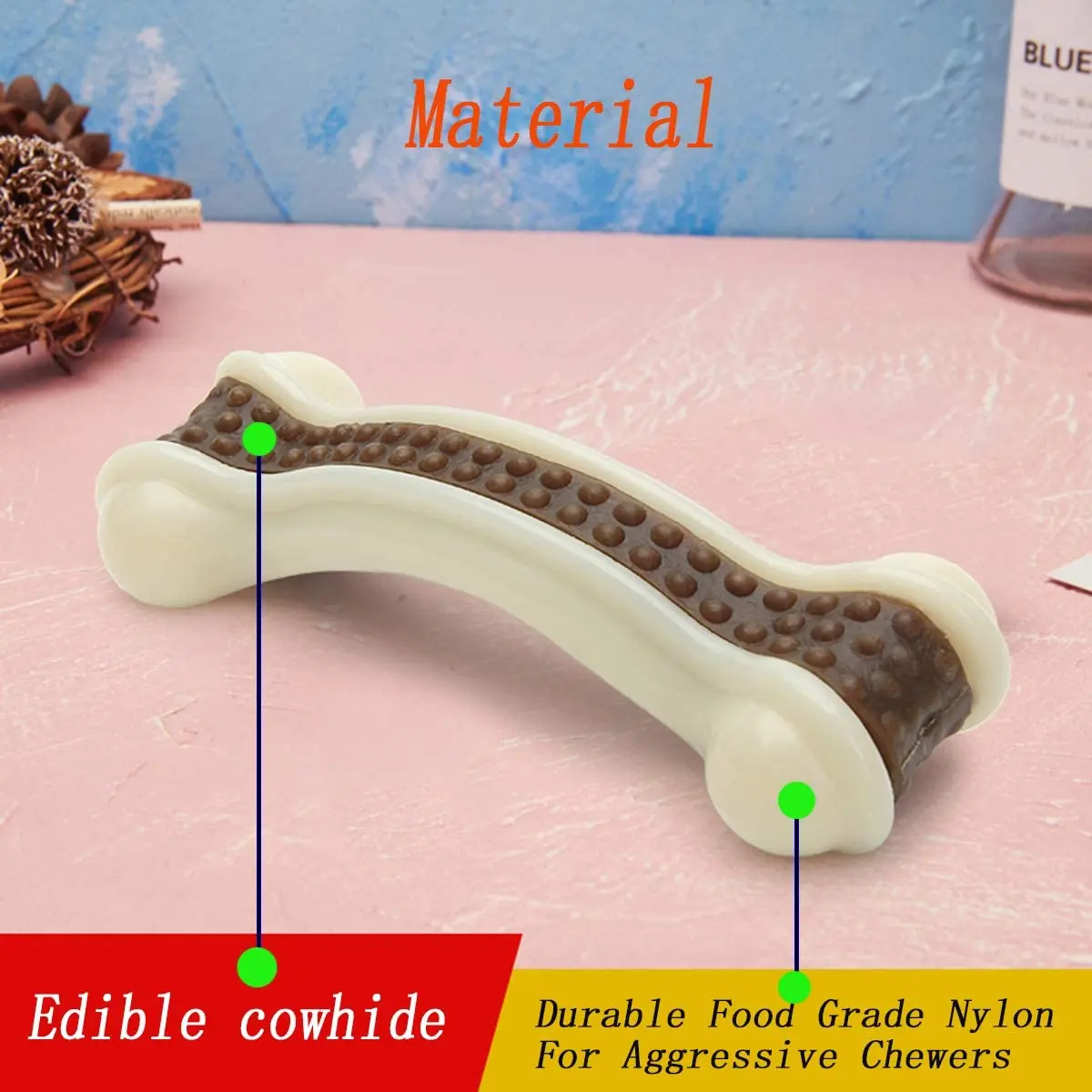 Eco-Friendly Beef Flavor Dog Teething Chew Toys Bones Pet Molar Food Toy Pet Chewing Feeding Toys
