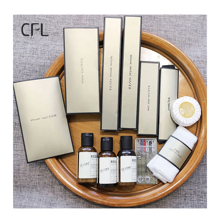 CFL manufacturer factory direct sales cheap custom made hotel travel size hygiene toiletries kit for algodon hotel