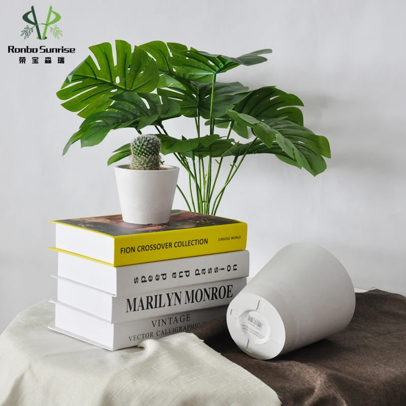 Ronbo Sunrise 4 Inch Nordic Stone Looking Desktop Garden Plastic Orchid Flower Pots Planter