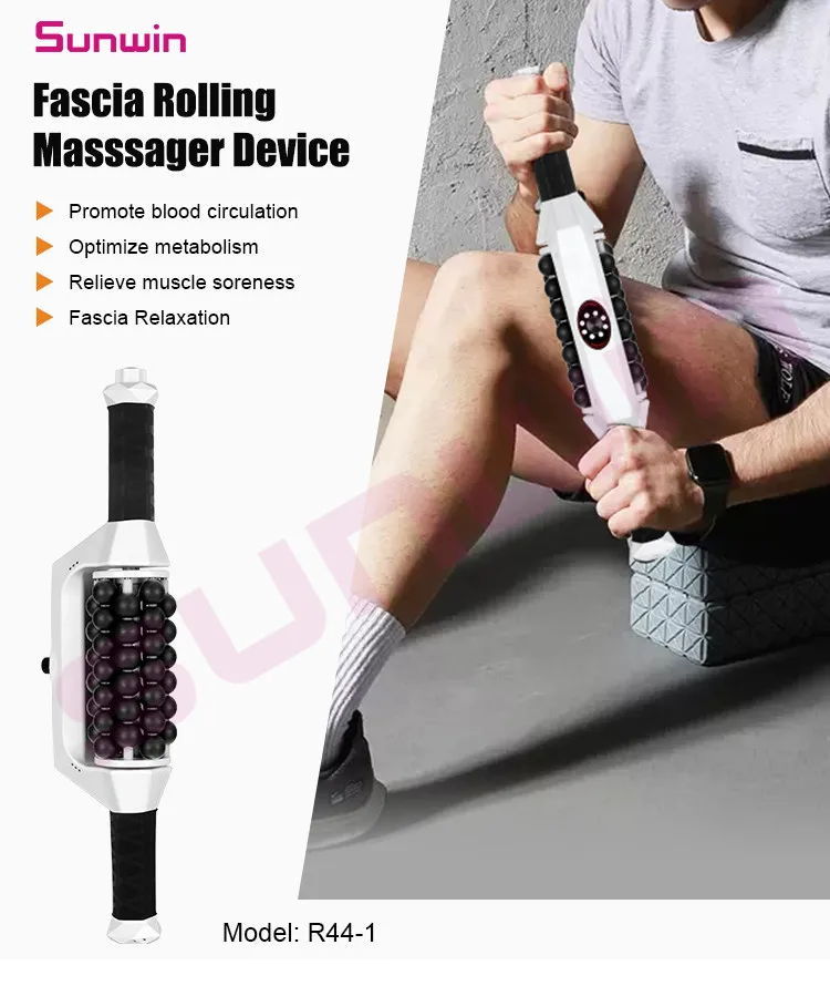 2024 Deep Tissue Vibrating Rolling Body Massager Electric Lymphatic Drainage Rolling Rechargeable Fascia Rolling Massage