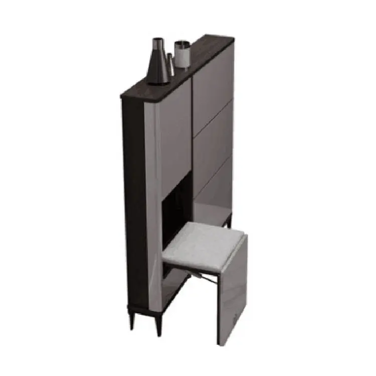 New design wholesale space saving Nordic wall shoe cabinet with Shoe stool