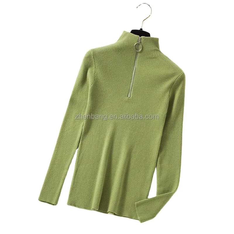 Женский Зимний вязаный кардиган на заказ топы с высоким воротником женский шерстяной дизайнерский укороченный свитер и полумолнией