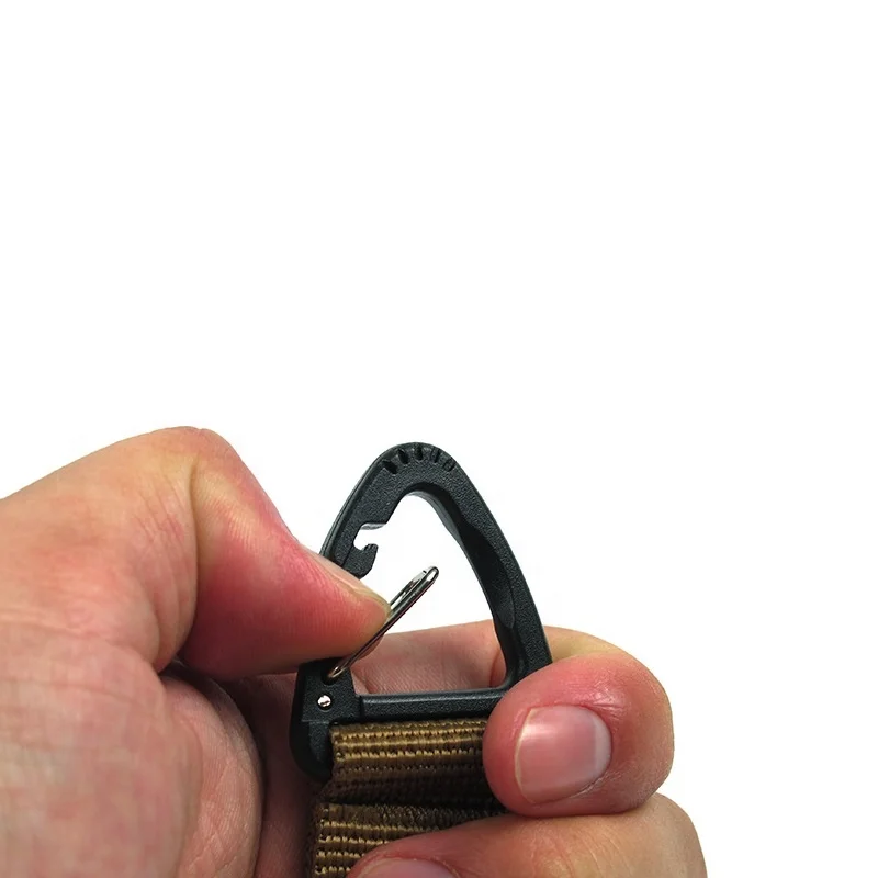 HB Tactical Belt Webbing Key Ring Holder Bag Hook Buckle Strap Clip Outdoor Travel Hiking Camping carabiner keychain with logo