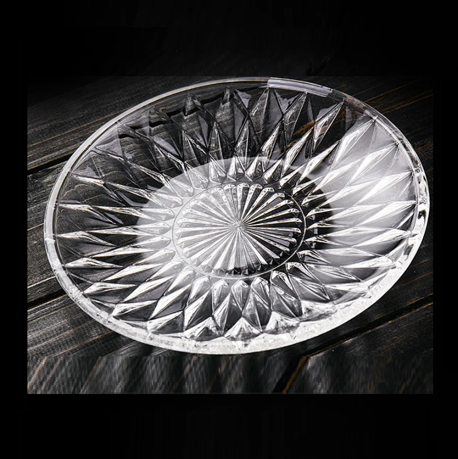 Wholesale diamond glass bowl plate set for kitchen