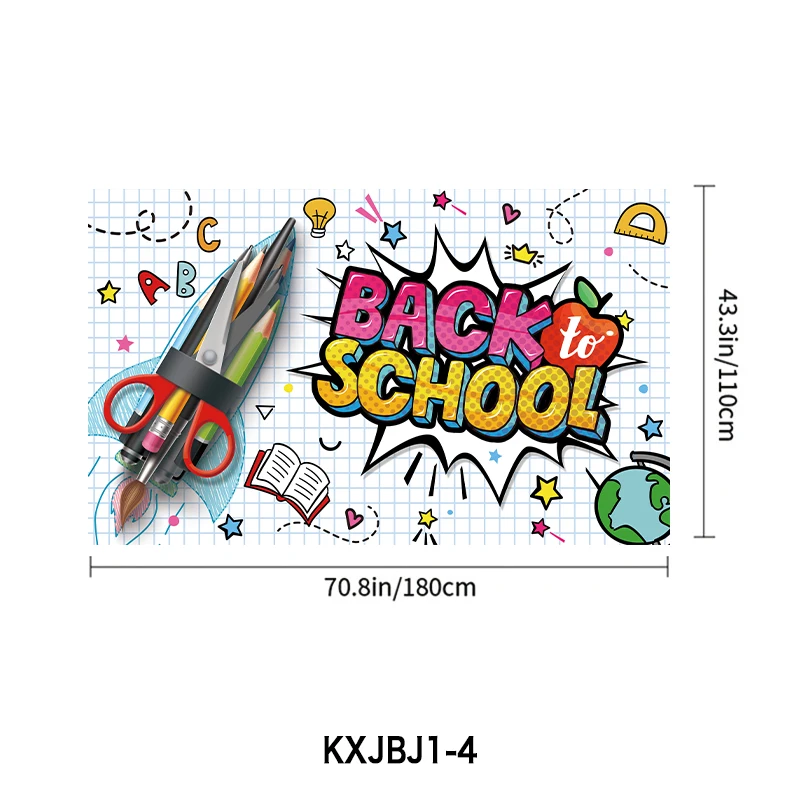 Back to School Photography Backdrop Blackboard for Kids Party Banner School Bus Pencil Chalkboard Photo Background Prop Booth