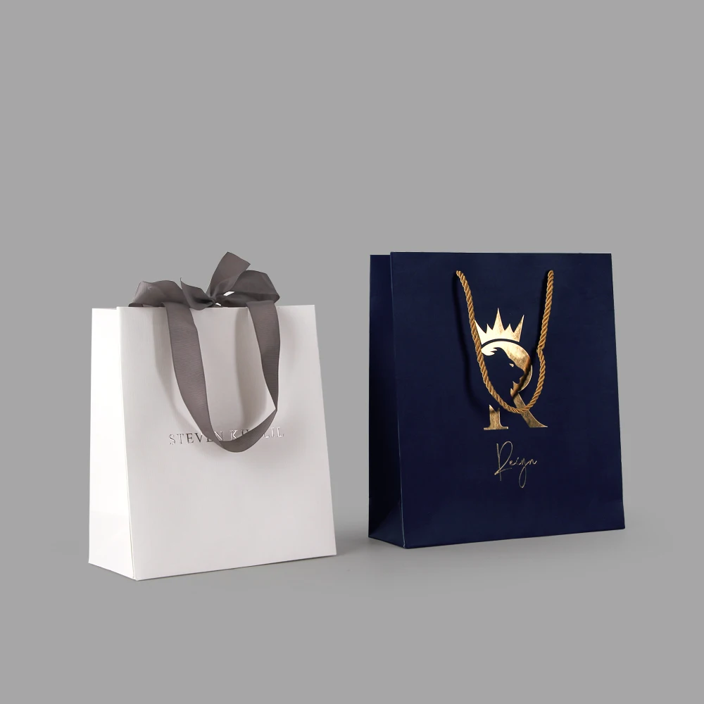 Custom personal logo Luxury Boutique Gift Bag Clothing retail store jewelry packaging shopping branded bags