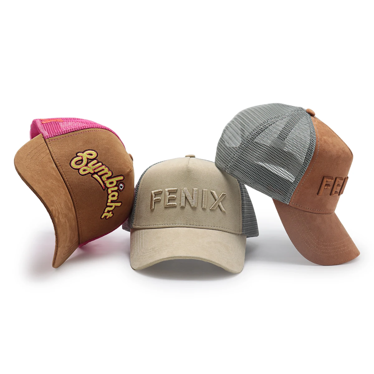 Truck Mesh Cap 3D Embroidery Logo Custom Suede Trucker Hat