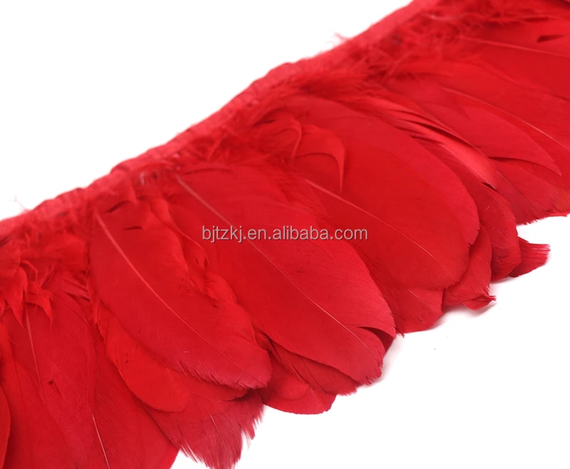 Top Quality High thickness 15-20cm Red Goose Nagoire Feather Fringe Trim