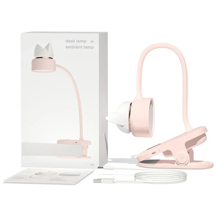 Bedroom Pink Led Desk Lamp USB Charging Rechargeable Table Lamp for Reading