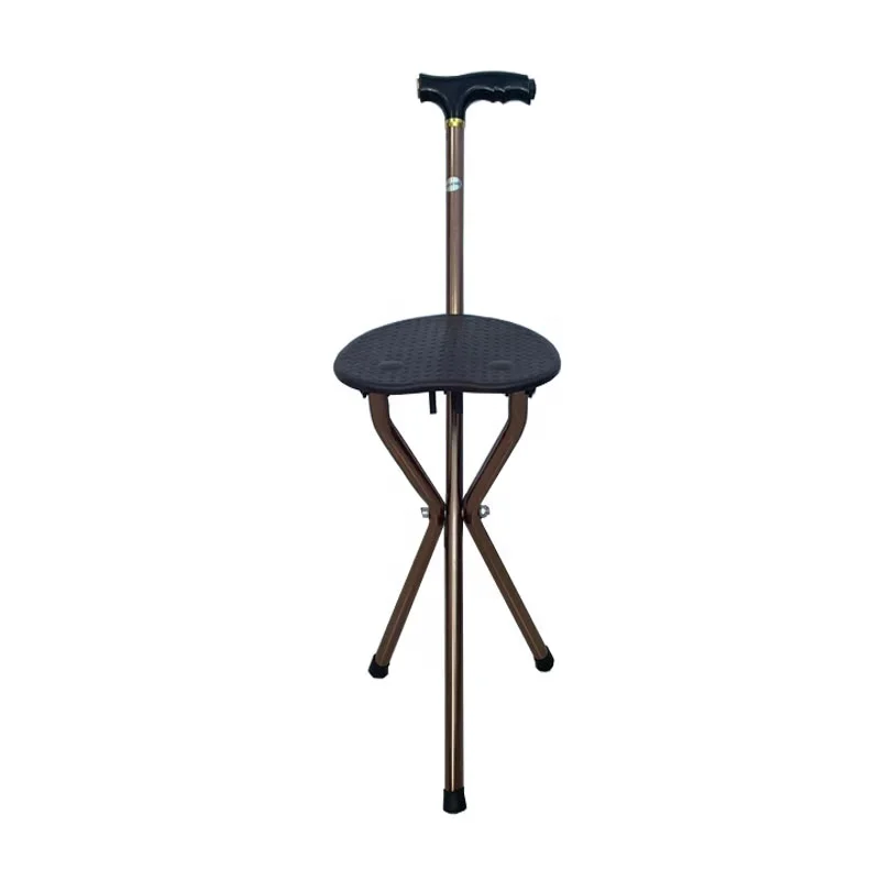 Hospital alloy walking stick foldable walking stick for the elderly with seat cane with lighting