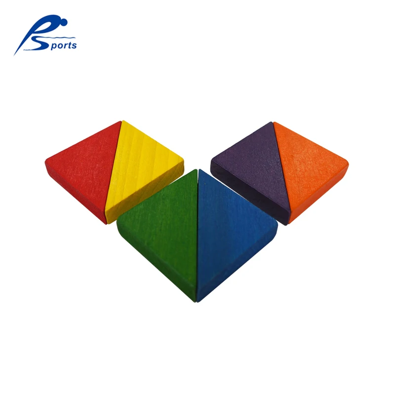 
School Early Learning Toys Pattern Blocks Colored Wooden Pieces Triangle Shape Bricks building bricks 