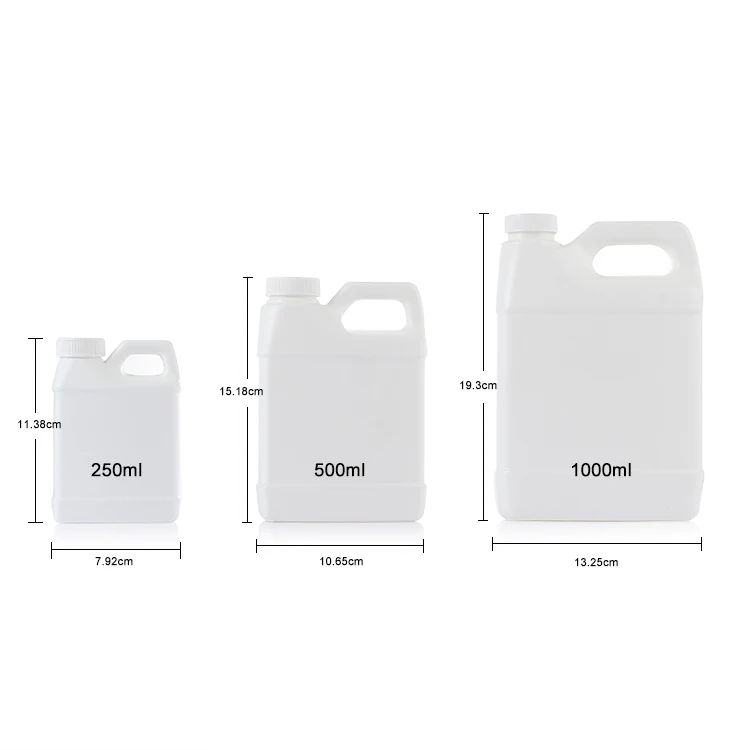 HDPE empty Plastic Chemical storage Bottle 1 Liter with Screw Cap