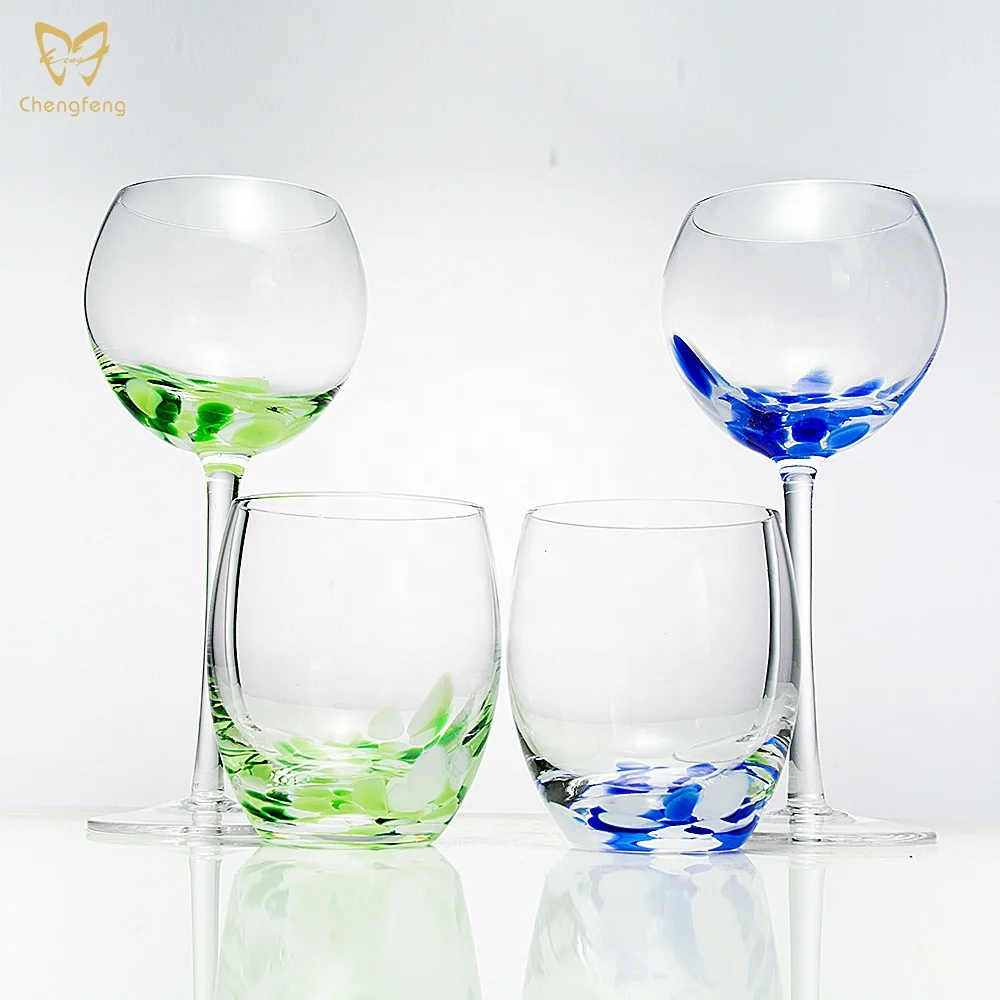 unique colored polka dots goblet wine glass wholesale suppliers