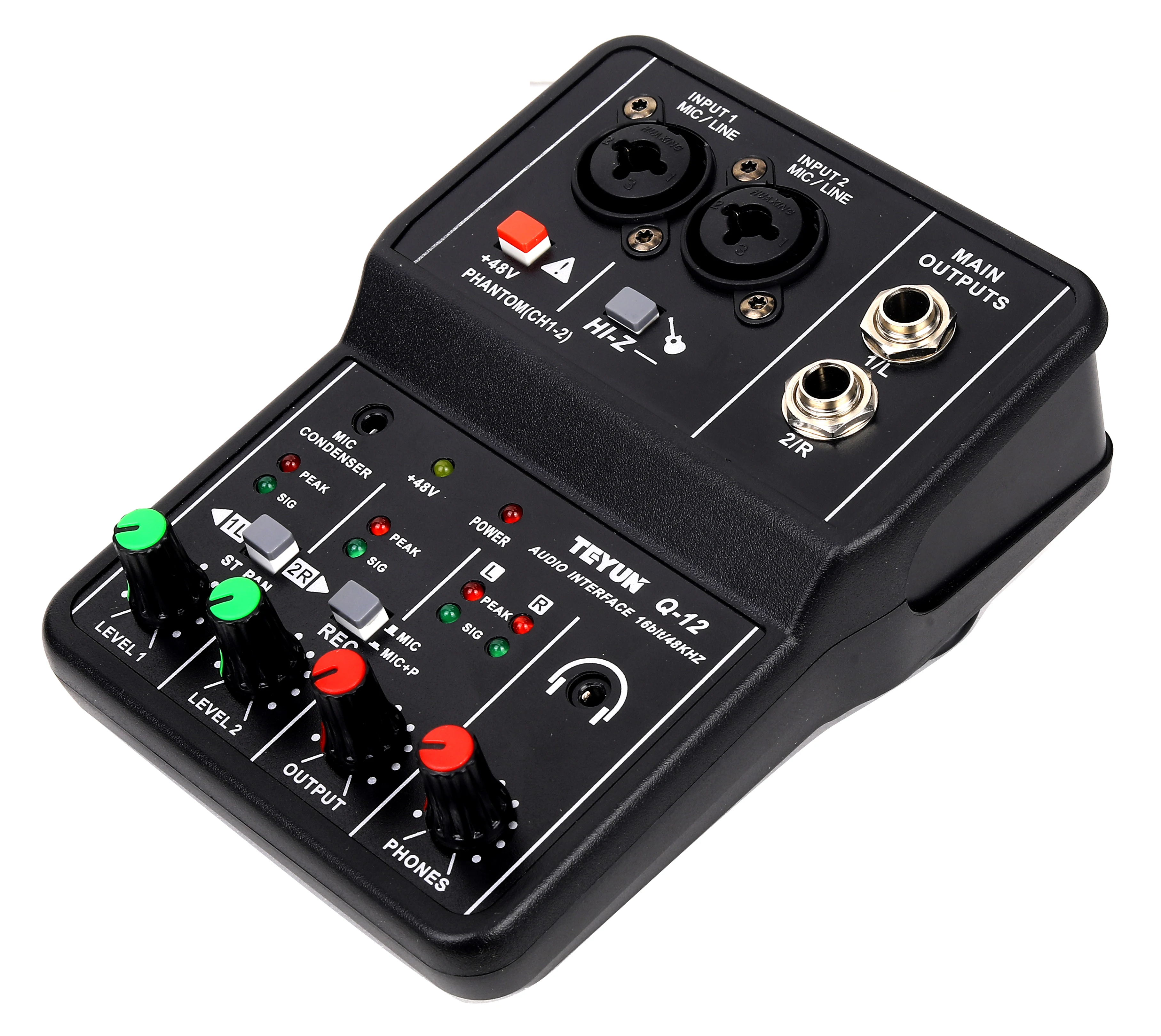 TeYun 2022 mini professional  2 channel audio studio USB audio interface