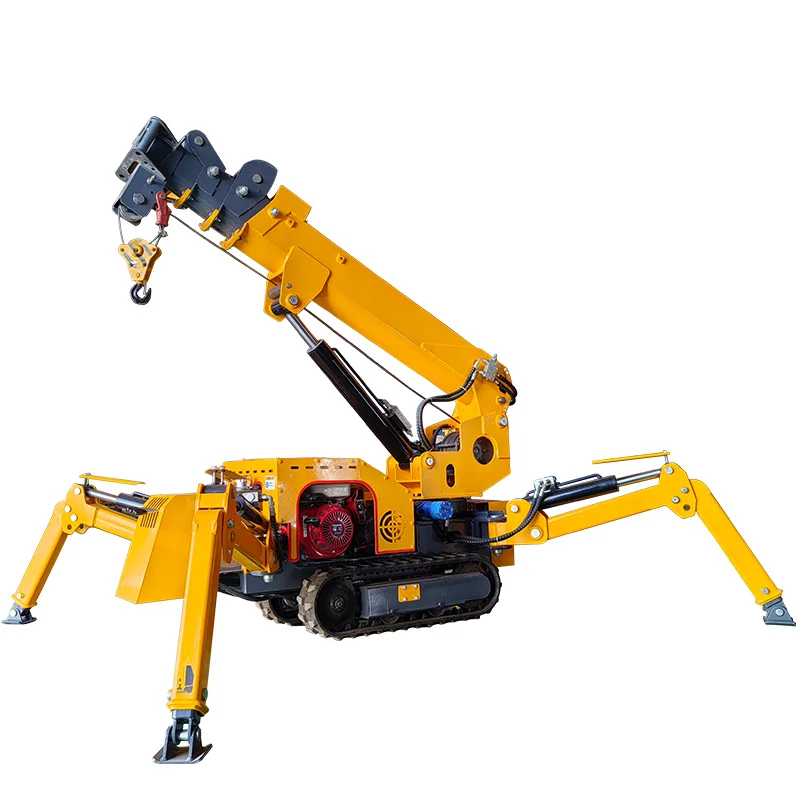 China hydraulic construction machinery portable mini lifting crawler crane foldable spider crane for sale