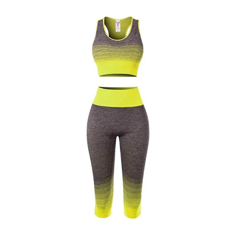
Ombre 2 piece fitness yoga wear women sports clothes fitness gym workout active wear set 