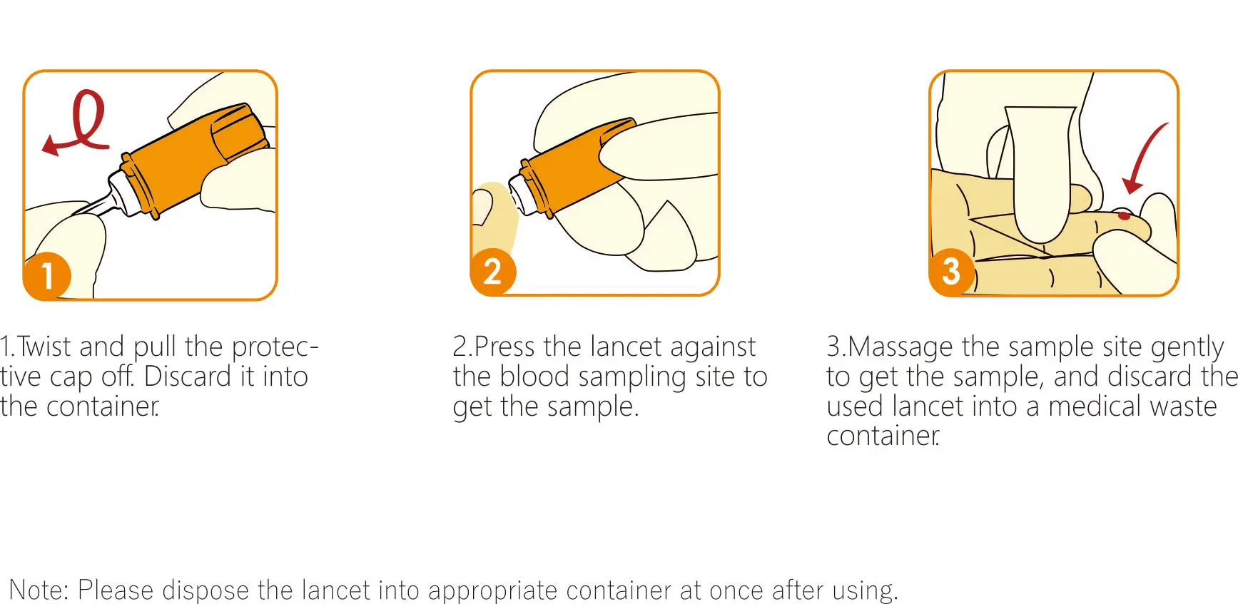 
Mejorlance blood safety lancets 26G 1.6mm auto lancet 