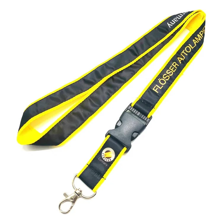 Personalized High Quality Satin Id Card Holder Lanyard With Metal Hook