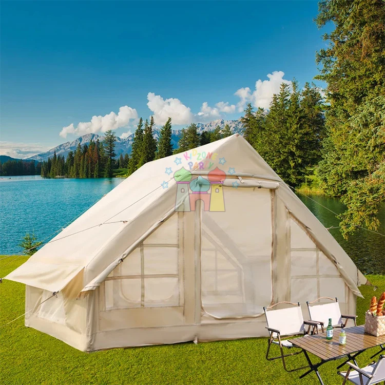 4 сезона роскошный хлопок и ПВХ надувная палатка Водонепроницаемый Открытый Семейный лагерь с Оксфордской тканью для кемпинга