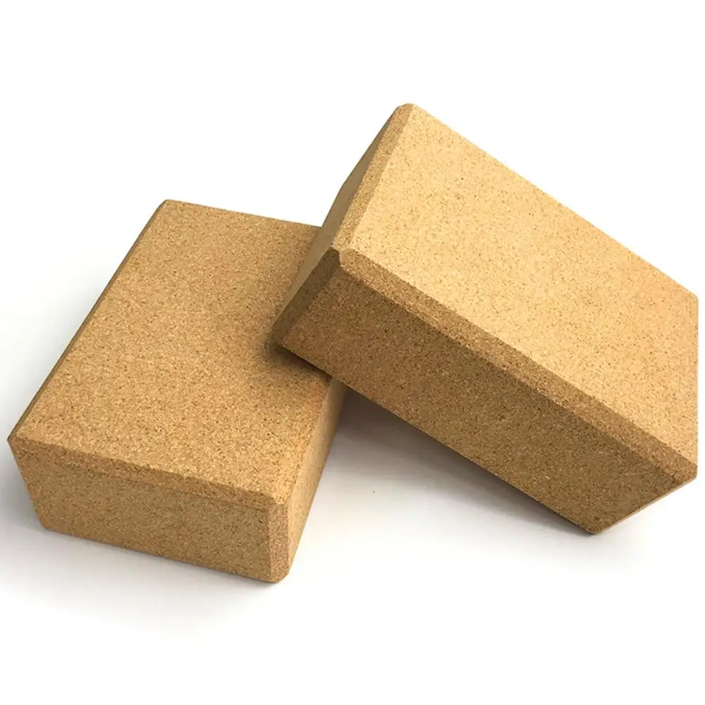 Lightweihgt Eco-friendly Yoga Block Cork Wood Yoga Brick Soft High Density Yoga Block to Support Poses Fitness Equipment