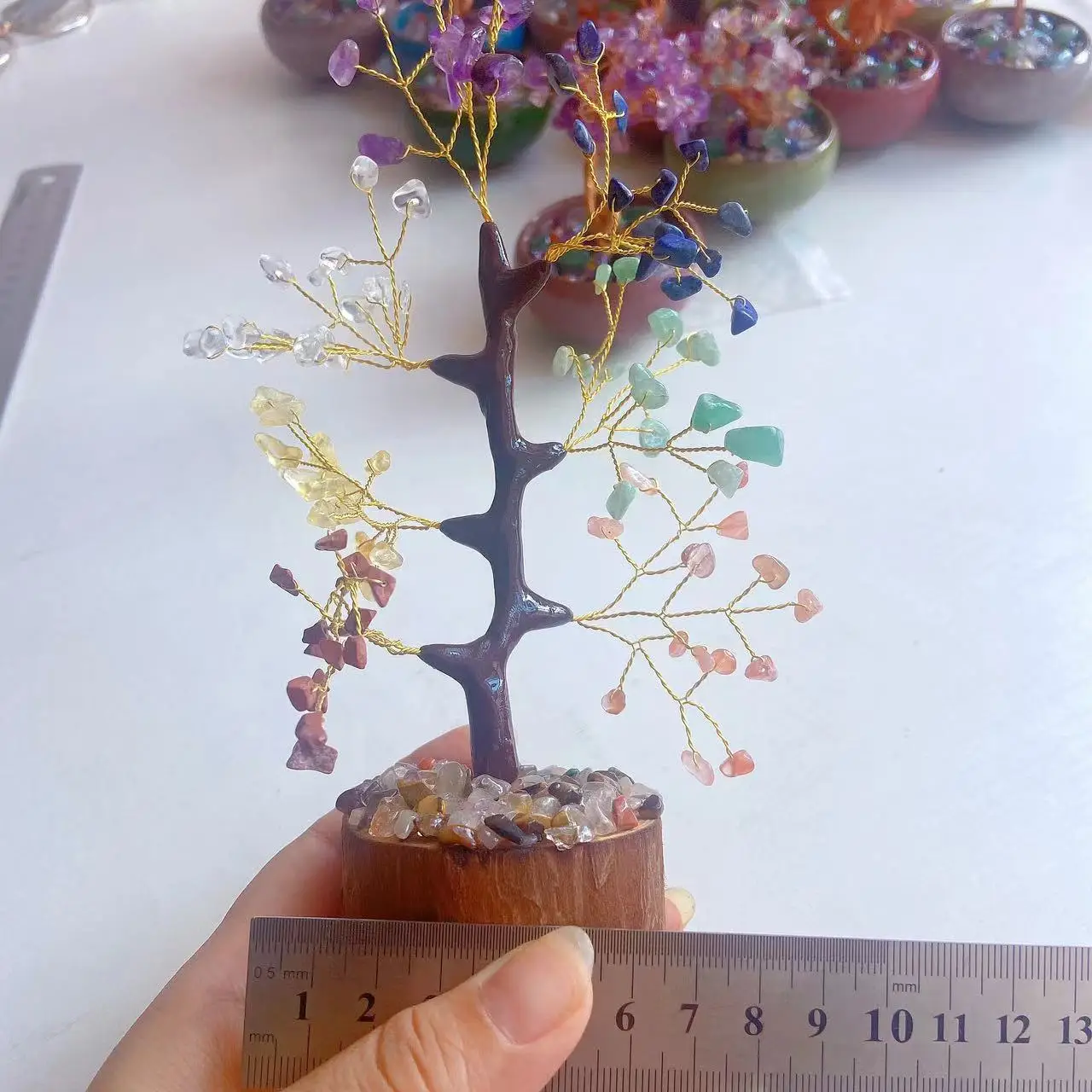 Natural crystal trees chakra healing crystals tree of life ornament for decoration