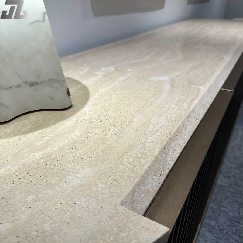 Marble Beige Coffee Table Living Room Furniture Marble Top Coffee Travertine Coffee Table Bench Handcrafted in Travertine