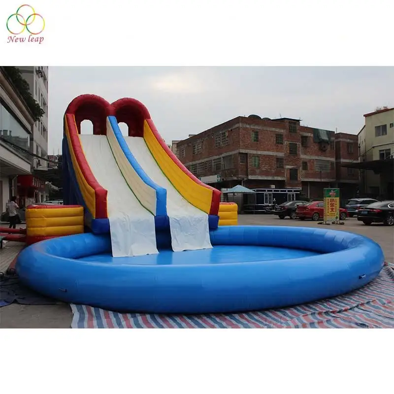 Large Dry or Wet Slides Inflatable Water Slide With Separate Pool