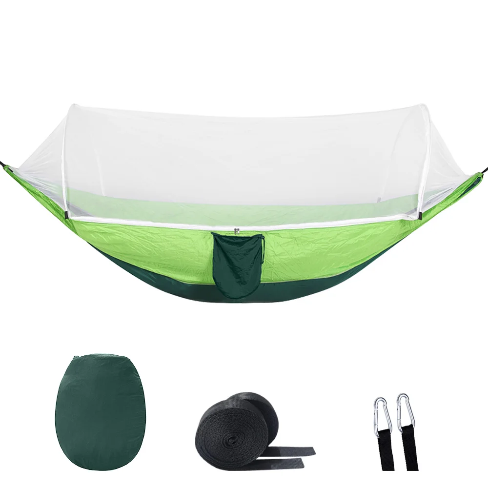 Fast Delivery 1-2 Person Ultralight Portable Pop-up Camping Hammock With Mosquito Net For Outdoor Travel Hiking
