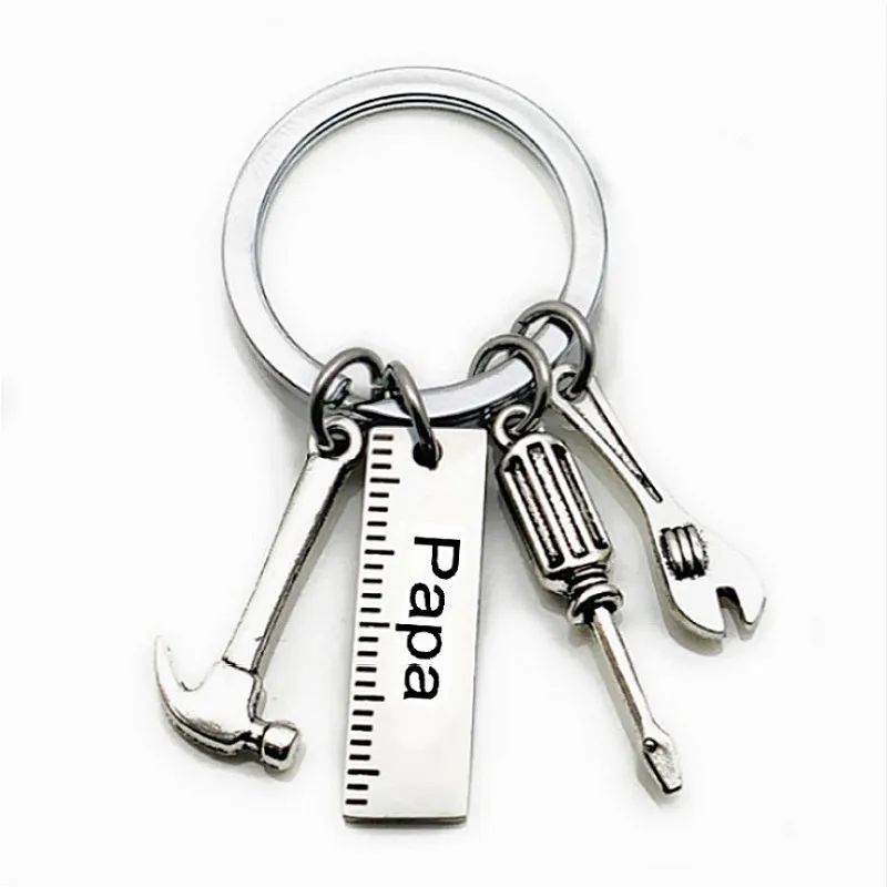 Father day gift custom stainless Steel key chain hammer screwdriver wrench tool Key chain