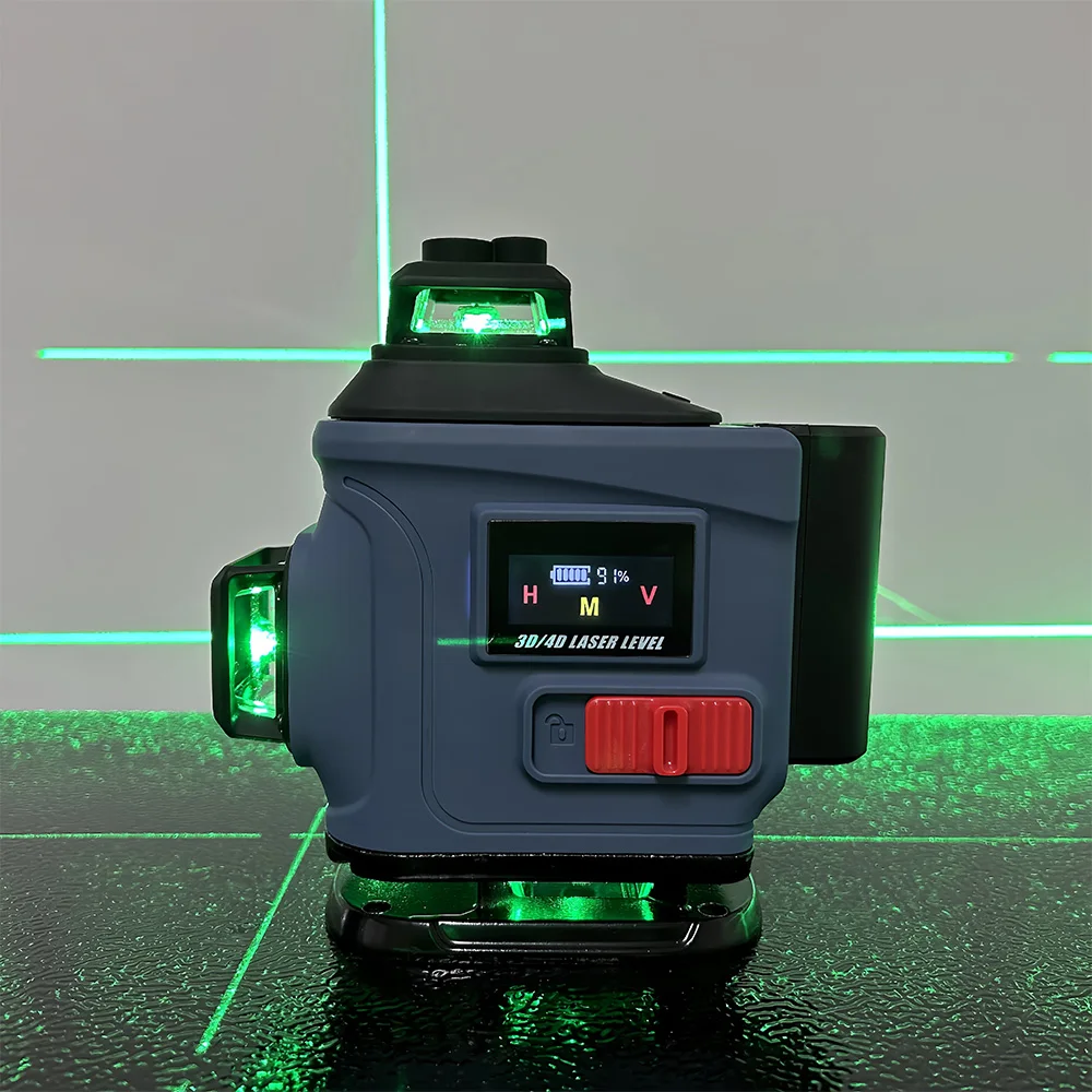 4D Green Beam 16 Lines laser LCD Screen Electronic Laser Levels Remote control&mobile phone control