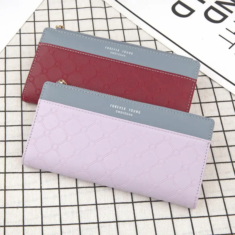 Fashion Design Long PU Leather Ladies Card Holder Purse Women Teen Wallet