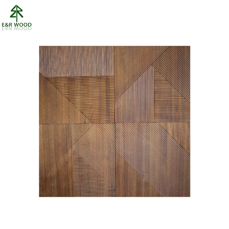 E&R WOOD Honeycomb Intricate Patterns Curtain Wood Cladding Composite Interior Wall Panel For Marine Furniture