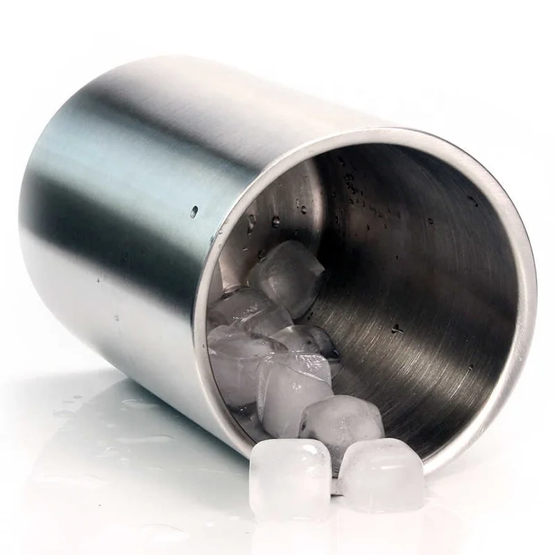 750ml BPA Free Stainless Steel Ice Bucket Double Walled Wine Chiller Cooler Ice Buckets 18/8 Metal Bottle Cooler
