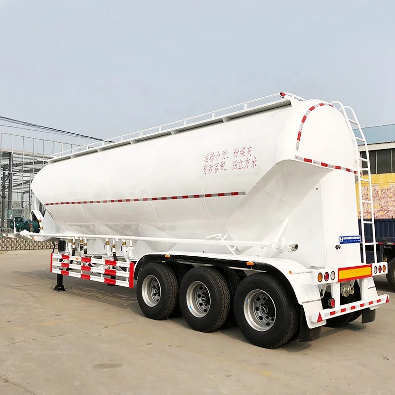 Vertical type 40cbm bulk cement tank semi trailer cement tanker with air compressor for sale