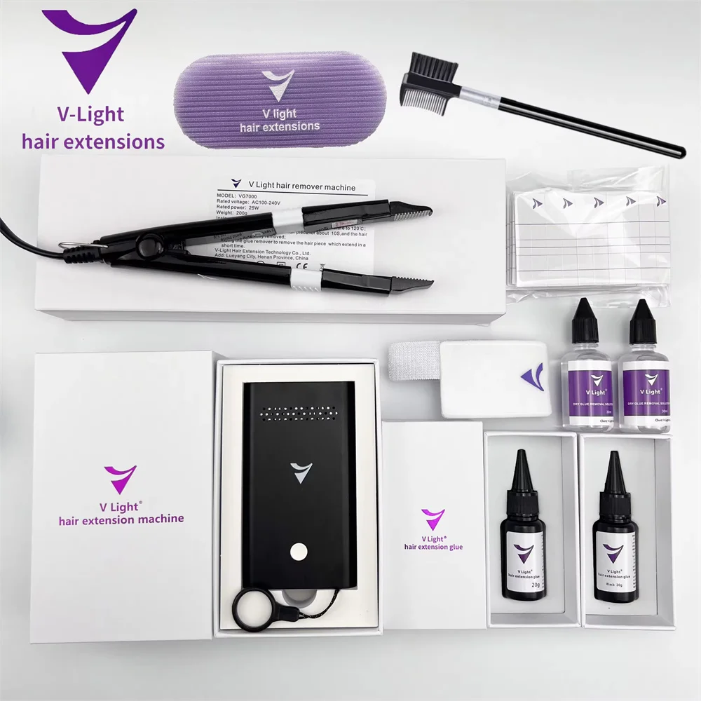 Factory Hot Selling resin Glue v light hair extension machine kit v light tool v light  glue hair extension tools
