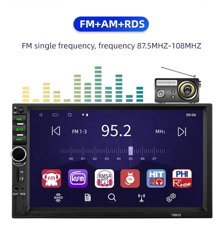 Double Din Car Stereo - In Dash Receiver with Navigation Touchscreen CD DVD Player Android System LCD Monitor Screen