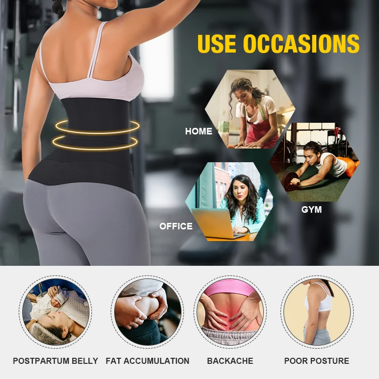 Custom Logo Belly Wrap Latex  Waist Belt Women Body Slimming Wrap Waist Trainer Shapers