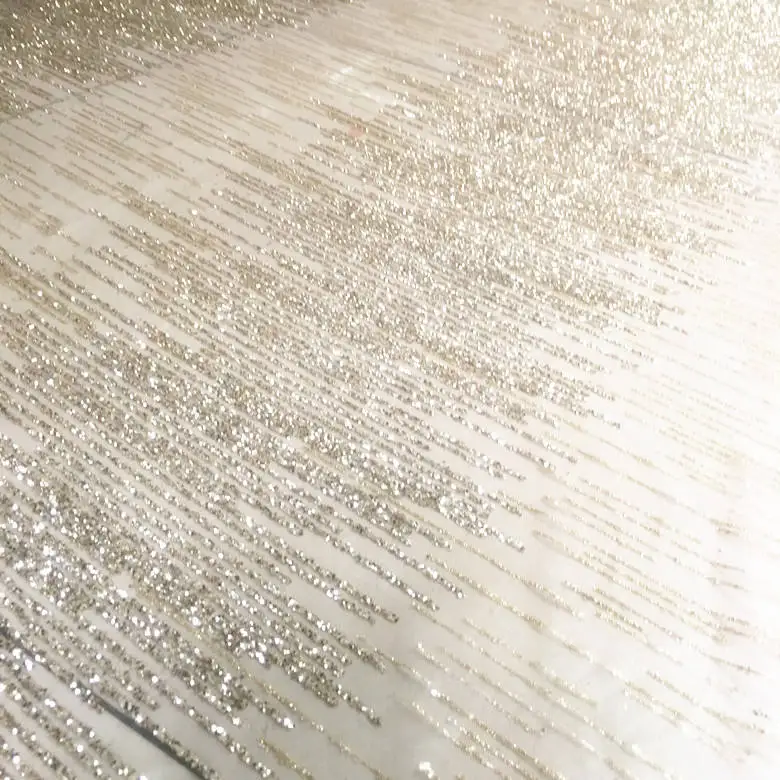 Champagne Gold Silver Lace Sequins Mesh Bronzing Dress Fabric Sofa Bronzing Patch Sequin Fabric