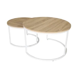 Modern MDF 15mm T+Double-sided melamine paper top metal base white wholesale cheap price coffee table