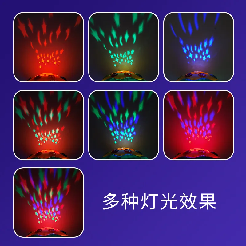 Multi-Functional Cartoon Animal Musical Carousel Music Instrument Hand Drum Toy Ocean Rotating Light up Drum Toys