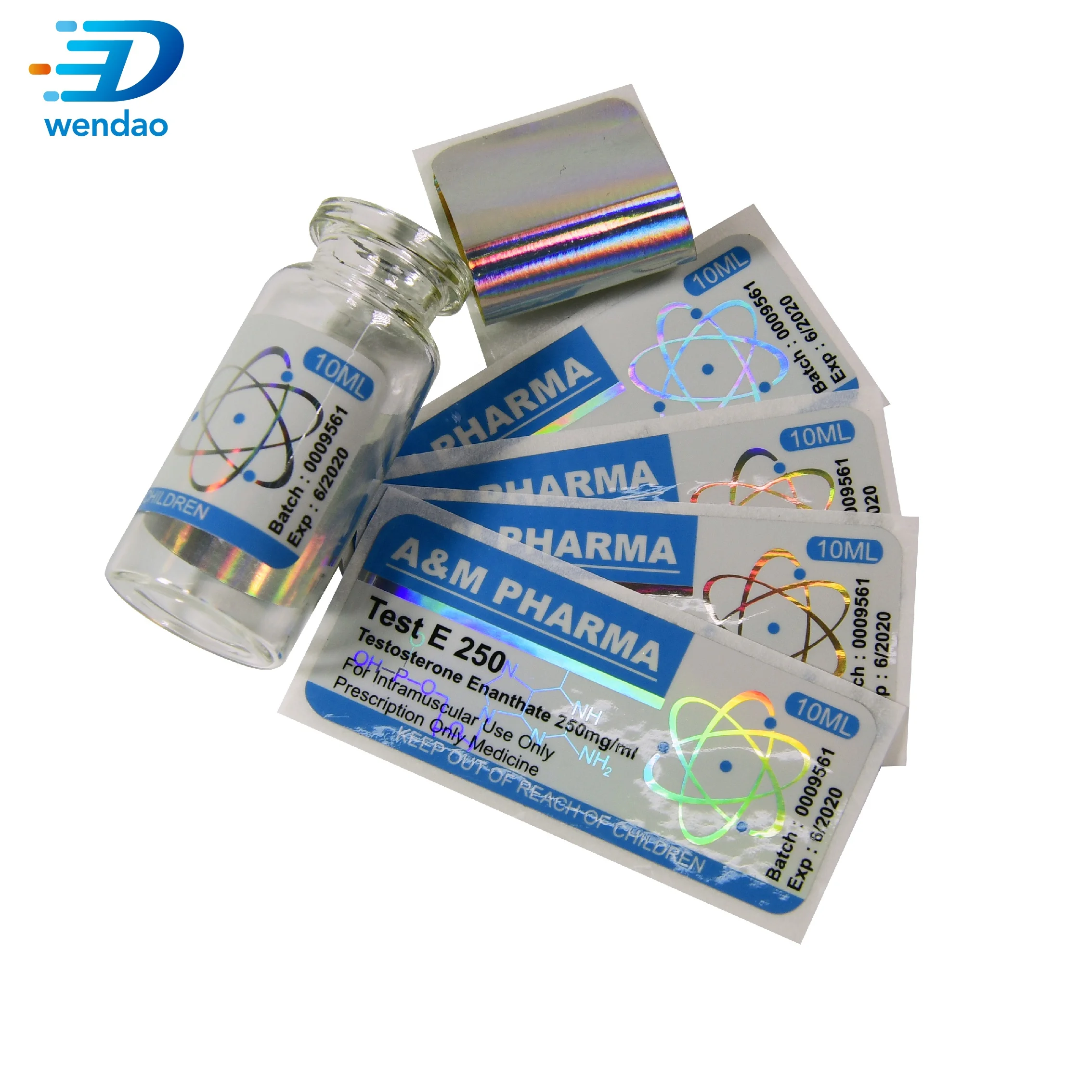 High Quality Custom Testostrone Standard Size 2ml 10ml Body Building Vial Labels And Boxes For Anabolic