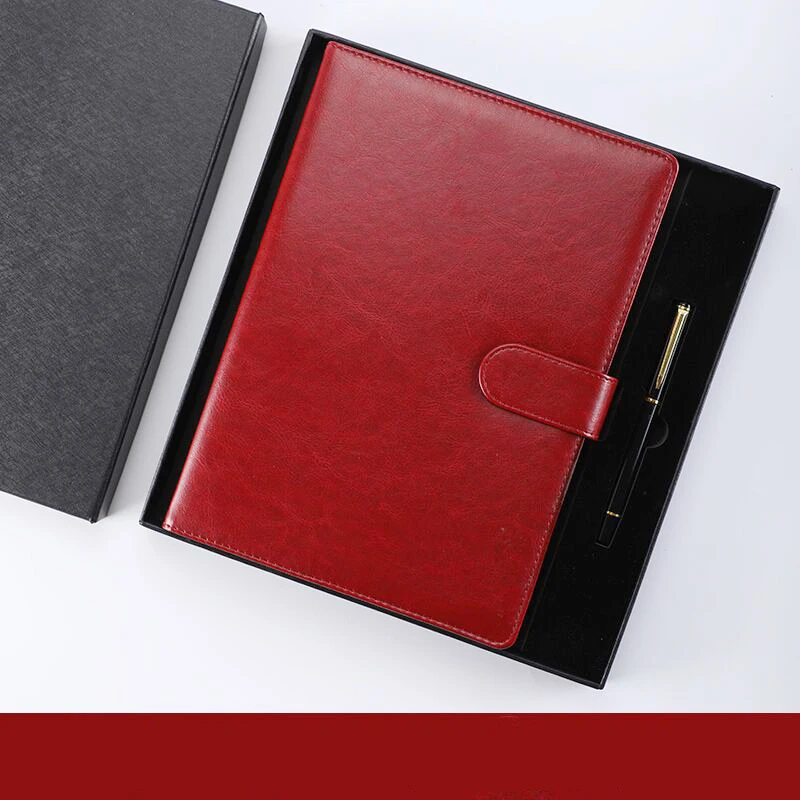 Блокнот А5 из искусственной кожи с U-образной пряжкой и слотом для карты