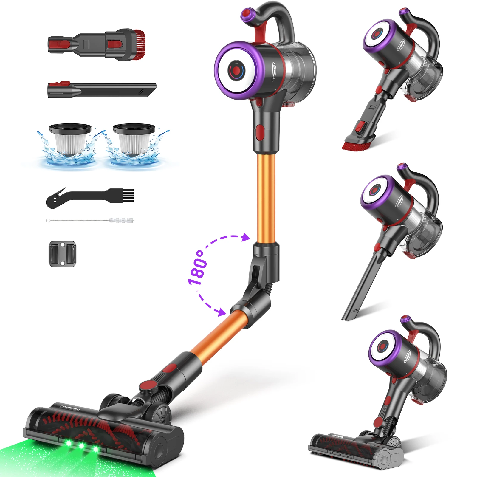 Logo Color customization LANJI W15 OEM Vertical Bagless Cordless Powerful Battery Stick Handheld Vacuum Cleaner