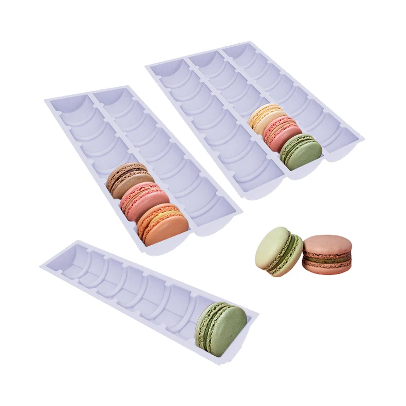 Eco biodegradable compostable customized christmas french 12 und 24pc bagasse macaron blister packaging tray clamshell  gift box