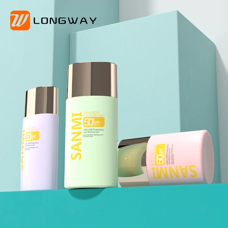 Wholesale high pcs 30ml/50ml custom empty cosmetic packaging plastic soft squeeze BB cream lotion sunscreen bottle
